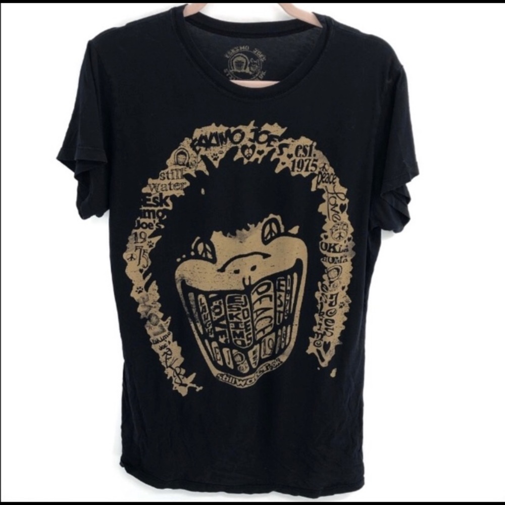 Eskimo Joes OSU Black & Tan Eskimo Mascot Tee XL